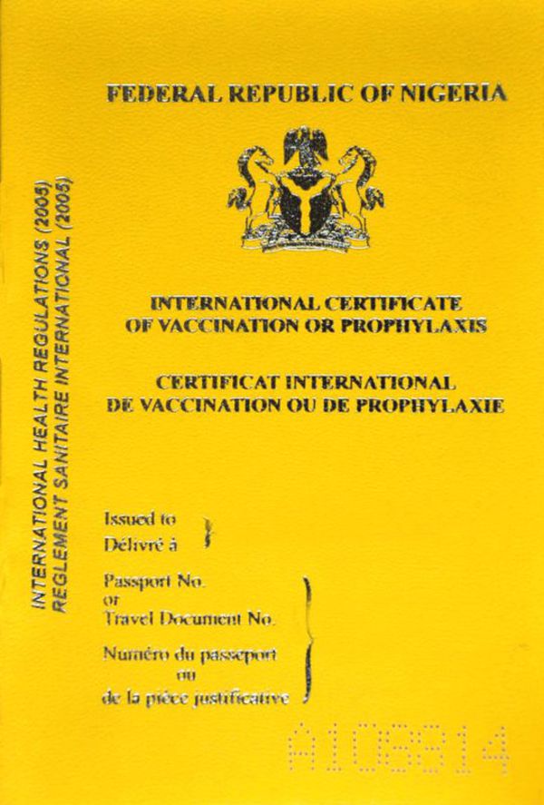 Sample of the yellow card
